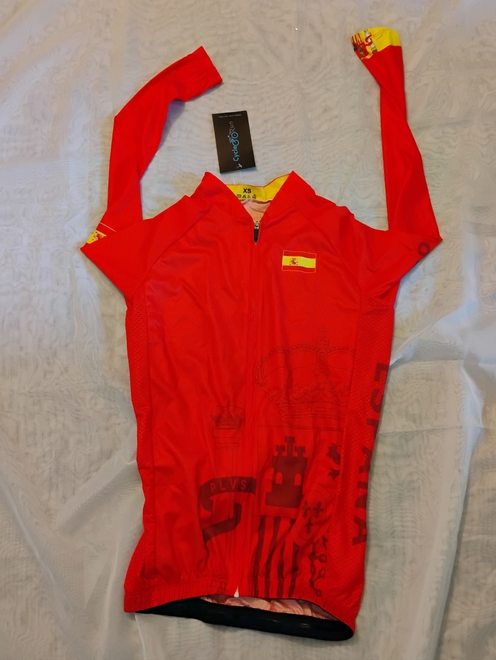 3 NWT Spain National Team Red Cycle Run Long Sleeve Cycling Jersey Size XS 🆕